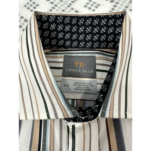 Lot of 4 Mens Thomas Dean Button Down Casual Dress Shirt Size Small - Picture 14 of 16